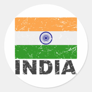  vlag India Ronde Sticker