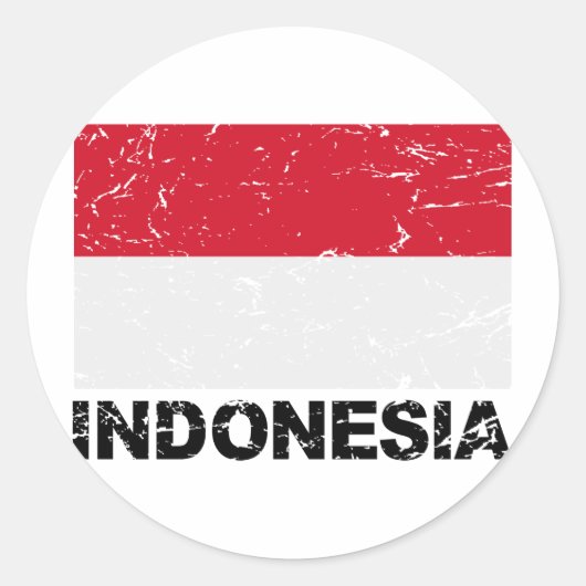  vlag Indonesië Ronde Sticker (Voorkant)