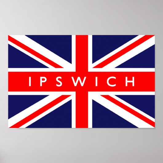Vlag Ipswich UK Poster (Voorkant)