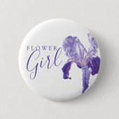 vlag iris paarse trouwpen / knop ronde button 5,7 cm (Voorkant)