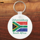 Vlag Johannesburg Zuid-Afrika Sleutelhanger (Voorkant)