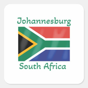 Vlag Johannesburg Zuid-Afrika Vierkante Sticker