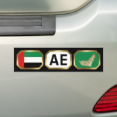 Vlag kaart code bumpersticker VAE (Op auto)