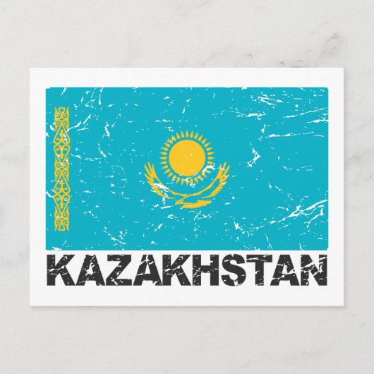 vlag Kazachstan Briefkaart (Voorkant)