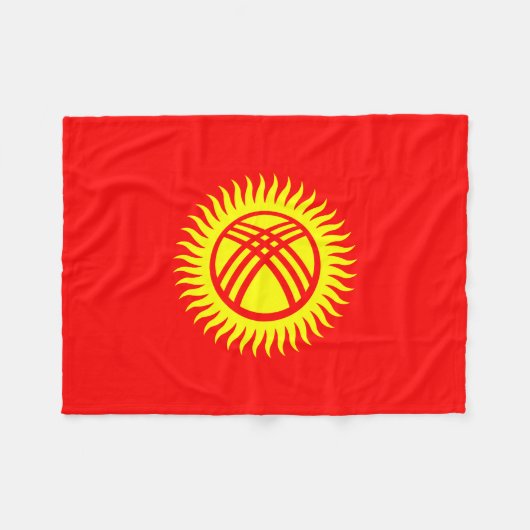 Vlag Kirgizië Fleece Deken (Voorkant (Horizontaal))