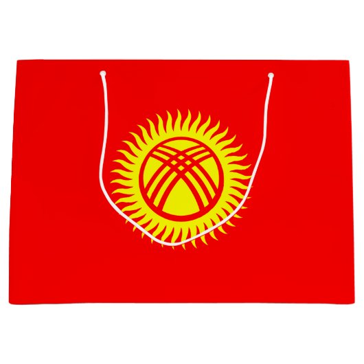 Vlag Kirgizië Groot Cadeauzakje (Voorkant)