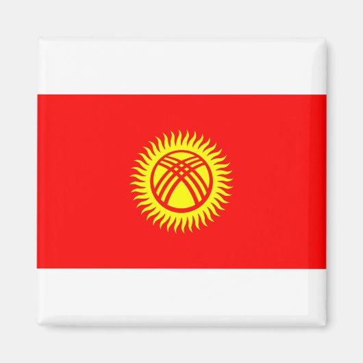 Vlag Kirgizië Magneet (Voorkant)