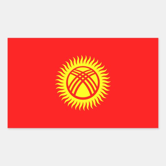 Vlag Kirgizië Rechthoekige Sticker (Voorkant)