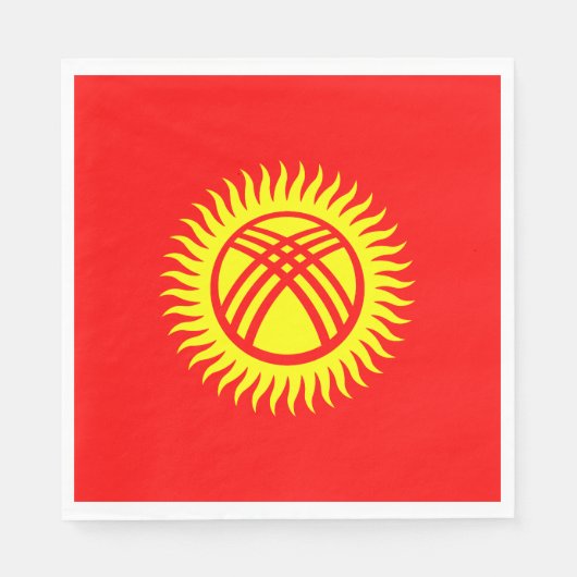 Vlag Kirgizië Servet (Voorkant)
