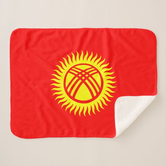 Vlag Kirgizië Sherpa Deken (Voorkant (horizontaal))