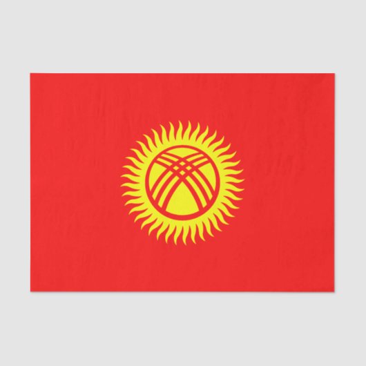 Vlag Kirgizië Tissuepapier (Voorkant)