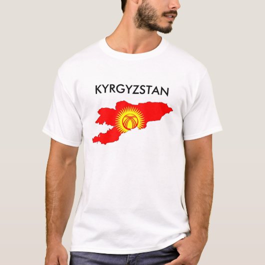 vlag kirgizstan : plattegrond silhouet t-shirt (Voorkant)