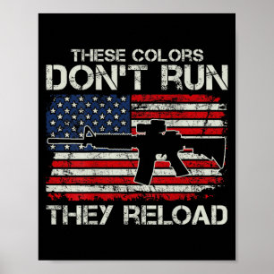 Vlag Kleuren Van De Vs Gaan Niet Lopen Zij Herlade Poster