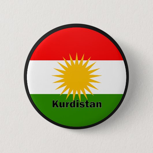 Vlag Koerdistan Roundel Ronde Button 5,7 Cm (Voorkant)