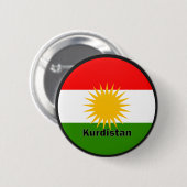 Vlag Koerdistan Roundel Ronde Button 5,7 Cm (Voorkant /achterkant)