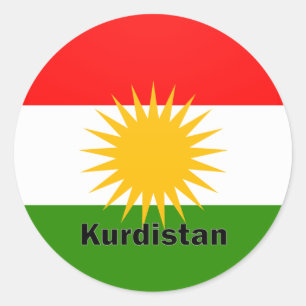Vlag Koerdistan Roundel Ronde Sticker