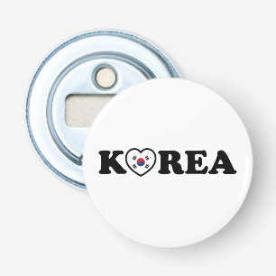 vlag Korea Love Heart Button Flesopener