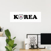 vlag Korea Love Heart Poster (Thuiskantoor)