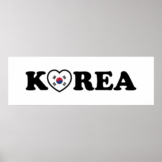 vlag Korea Love Heart Poster (Voorkant)