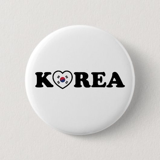 vlag Korea Love Heart Ronde Button 5,7 Cm (Voorkant)