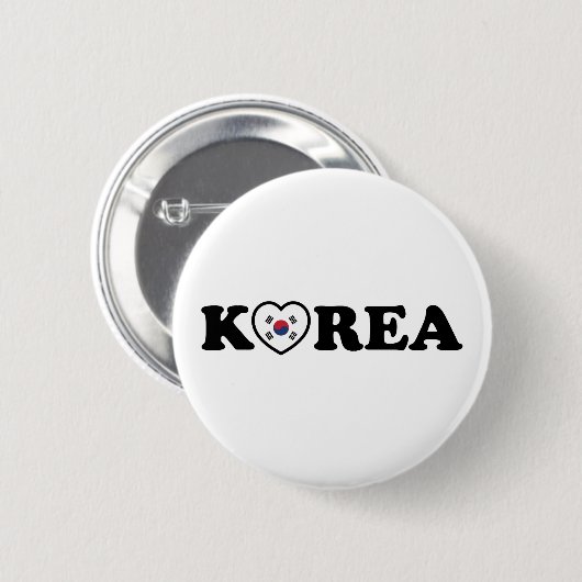 vlag Korea Love Heart Ronde Button 5,7 Cm (Voorkant /achterkant)