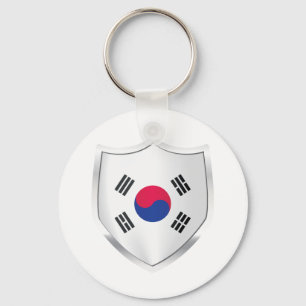 vlag Korea Silver Shield Sleutelhanger