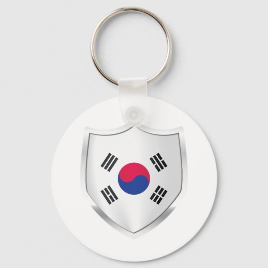vlag Korea Silver Shield Sleutelhanger (Voorkant)