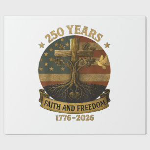 Vlag Kruisboom 250 Jaar Geloof en Vrijheid 1776-2 Cadeaupapier