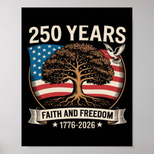 Vlag Kruisboom 250 Jaar Geloof En Vrijheid 1776-2 Poster