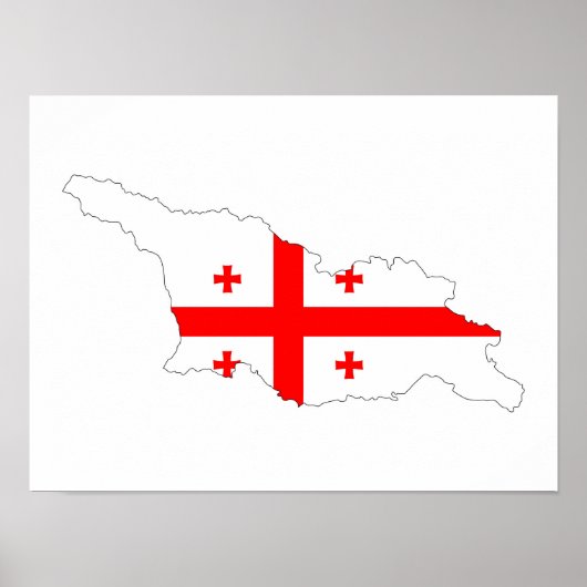vlag land georgië - symbool poster (Voorkant)