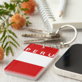vlag land van peru - naam sleutelhanger (Voorkant Rechts)