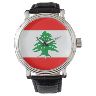 vlag libanon horloge