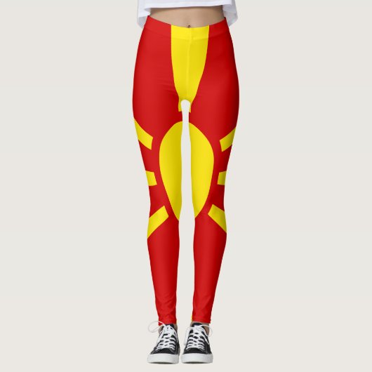 vlag Macedonië Leggings (Voorkant)
