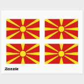 vlag Macedonië Rechthoekige Sticker (Vel)