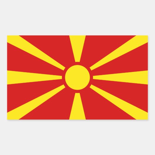 vlag Macedonië Rechthoekige Sticker (Voorkant)
