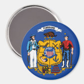 Vlag magneet van de staat Wisconsin (Voorkant / Achterkant)