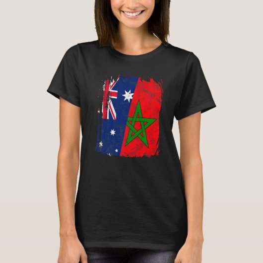 vlag Marokko Australië T-shirt (Voorkant)