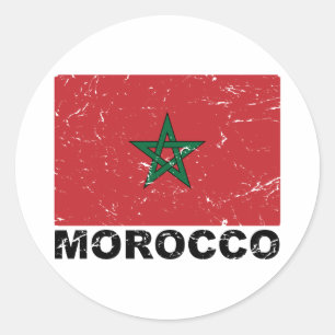 vlag Marokko Ronde Sticker