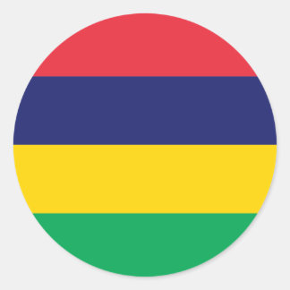 Vlag Mauritius/Mauritius Ronde Sticker