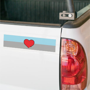 Vlag met autoseksuele voorkeur en symbool bumpersticker