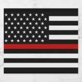 Vlag met dun rode lijn bier etiket (Enkel label)