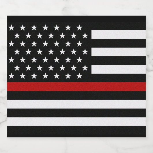 Vlag met dun rode lijn bier etiket (Enkel label)