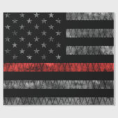 Vlag met dunne rode lijn cadeaupapier (Vlak)