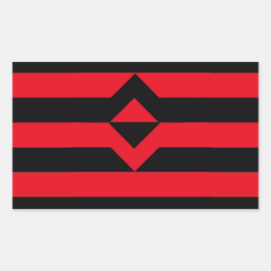 Vlag met eerste voorsprong rechthoekige sticker