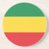 Vlag met groene, gouden (gele) en rode kleuren zandsteen onderzetter (Voorkant)