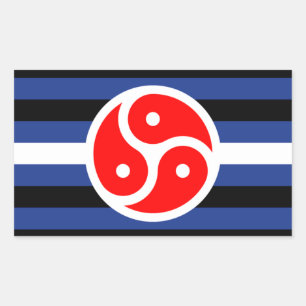 Vlag met lederen praktijkvoorsprong rechthoekige sticker