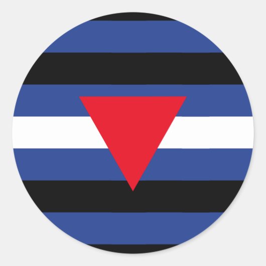 Vlag met lederen queer ronde sticker (Voorkant)