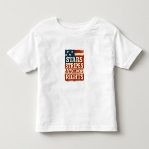Vlag met sterren, strepen en vrouwenrechten in dis kinder shirts