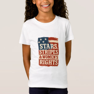 Vlag met sterren, strepen en vrouwenrechten in dis t-shirt