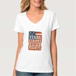 Vlag met sterren, strepen en vrouwenrechten in dis t-shirt